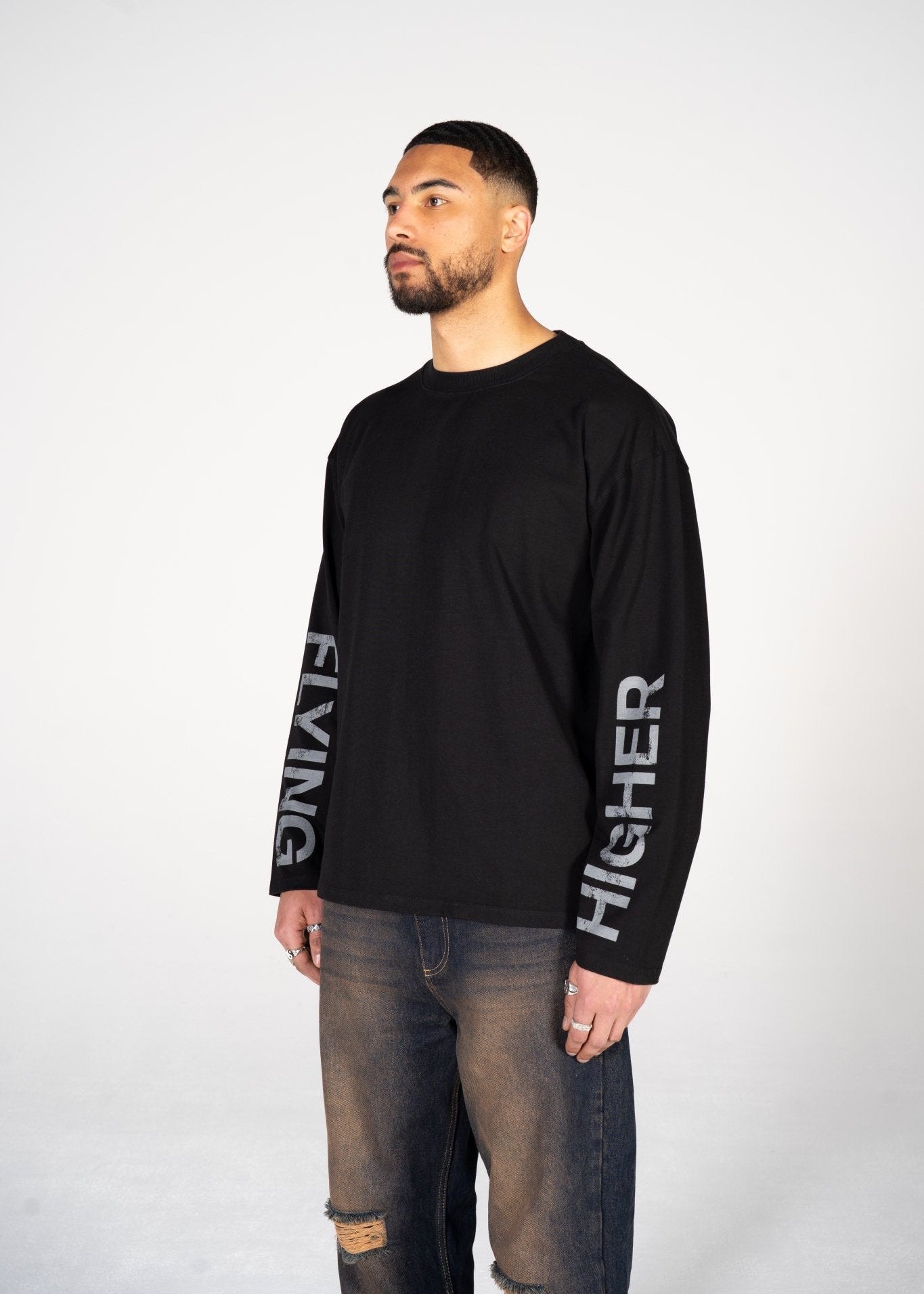 FLYING HIGHER LONG SLEEVE - FADED BLACK - LA SCÈNE DE RUELong sleeved T-shirtLA SCÈNE DE RUELA SCÈNE DE RUE
