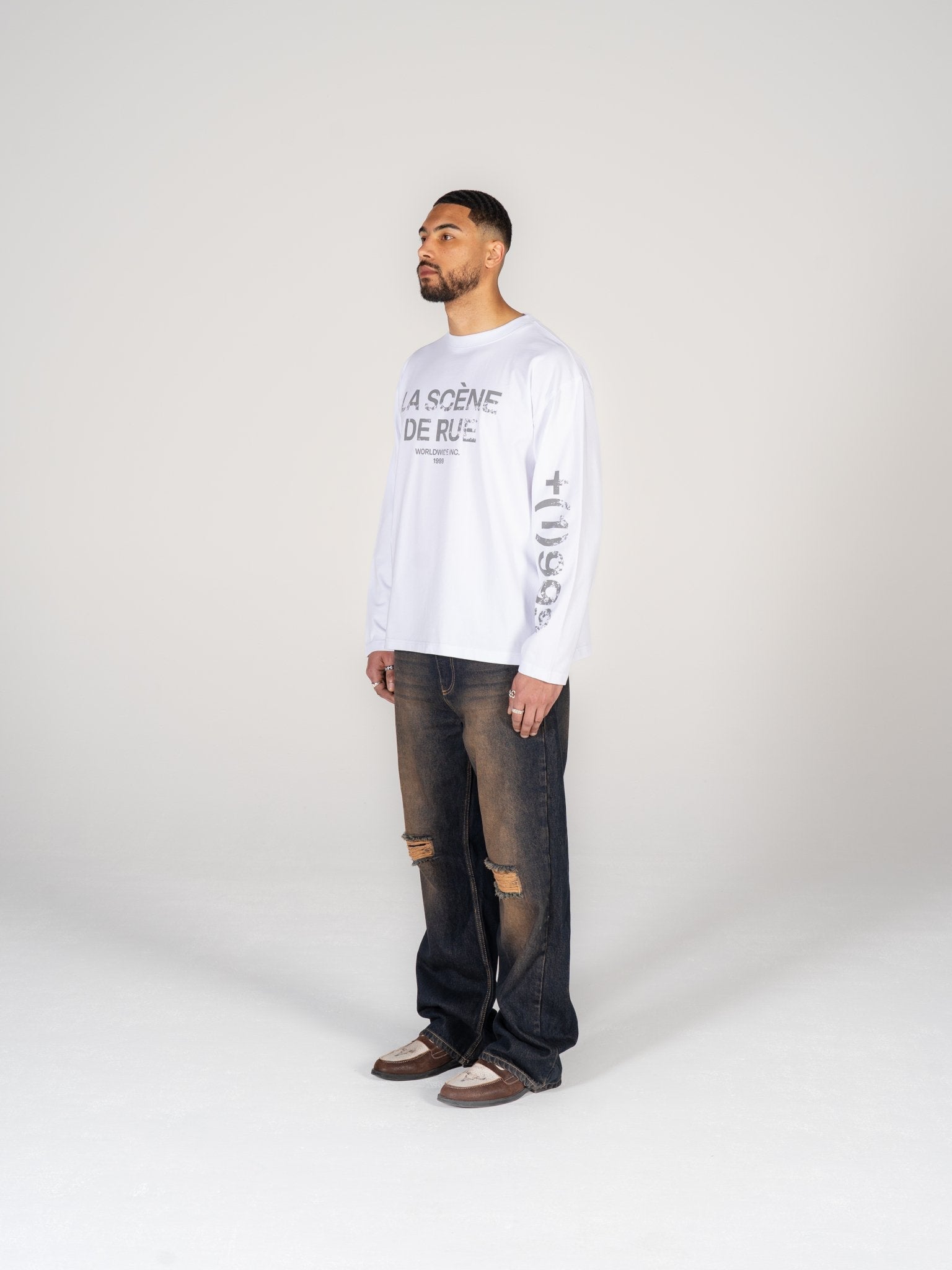 PURPOSE LONG SLEEVE - AGED WHITE - LA SCÈNE DE RUELong sleeved T-shirtLA SCÈNE DE RUELA SCÈNE DE RUE