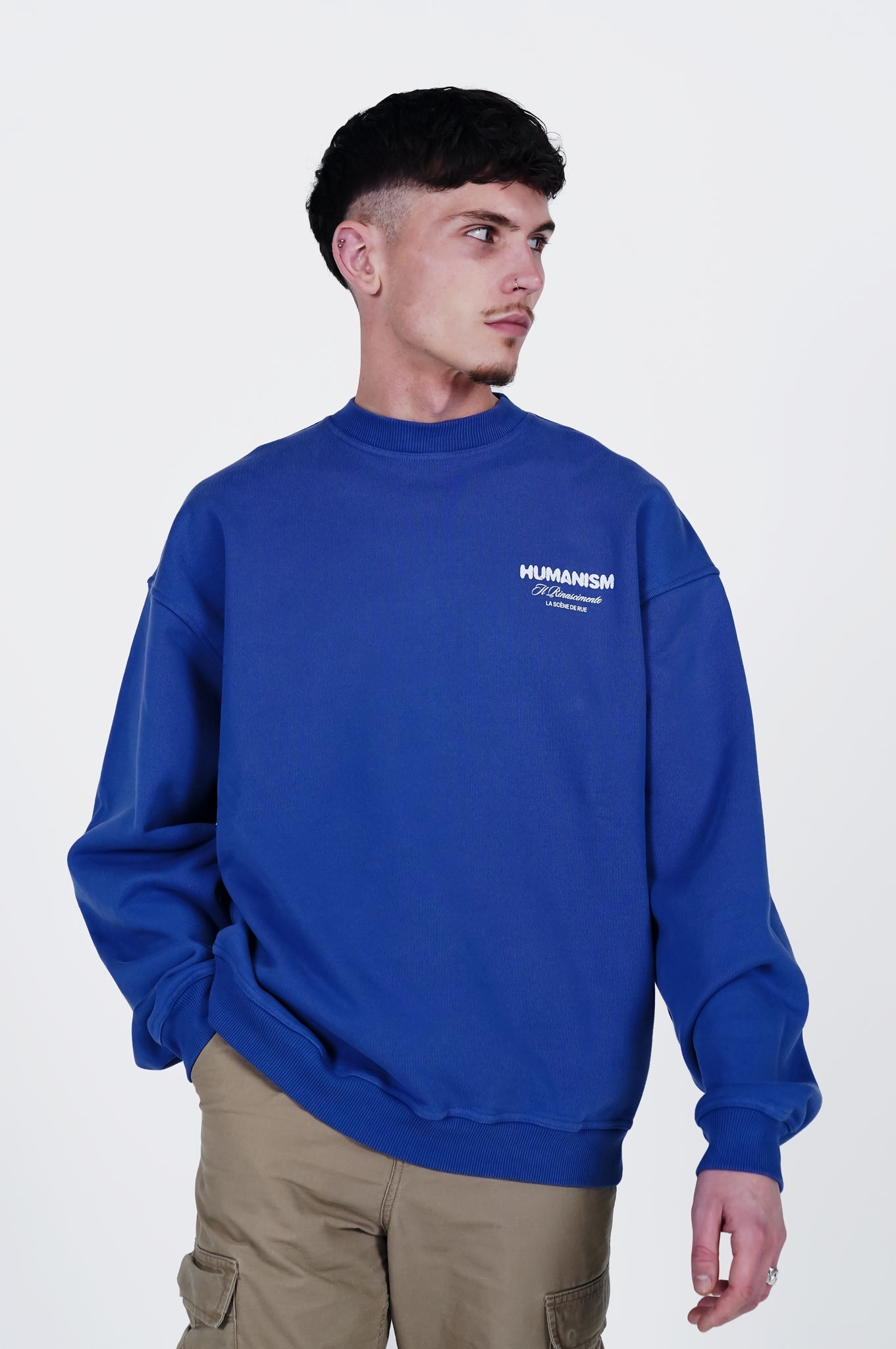 HUMANISM SWEATER - MARLIN BLUE - LA SCÈNE DE RUESweaterLA SCÈNE DE RUELA SCÈNE DE RUE