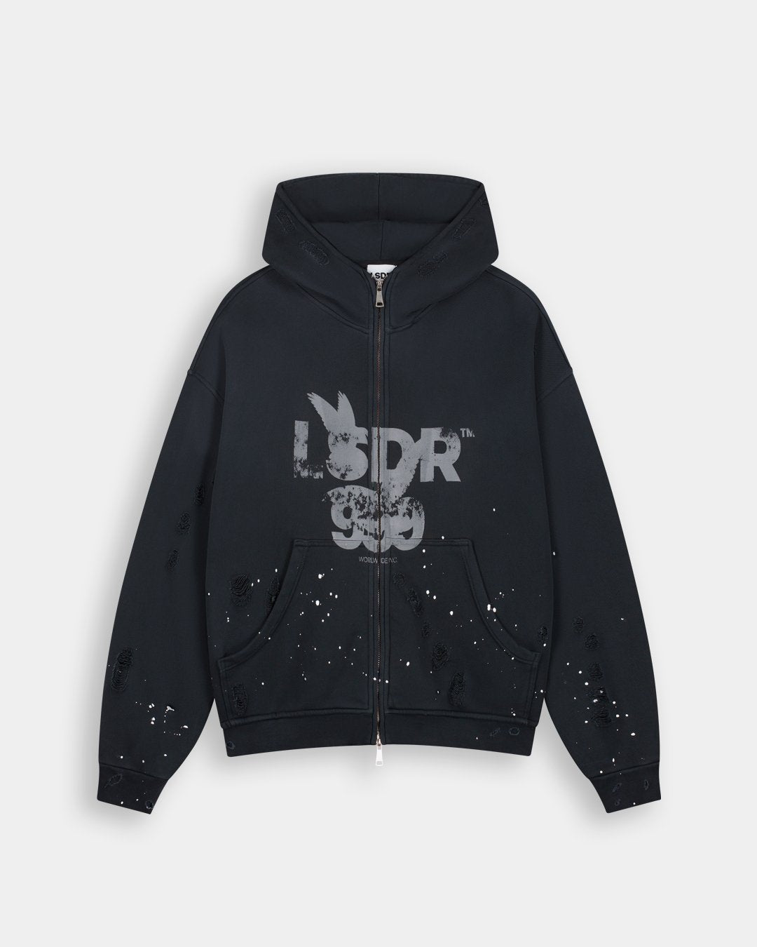 999 ZIP HOODIE - WASHED ANTHRACITE