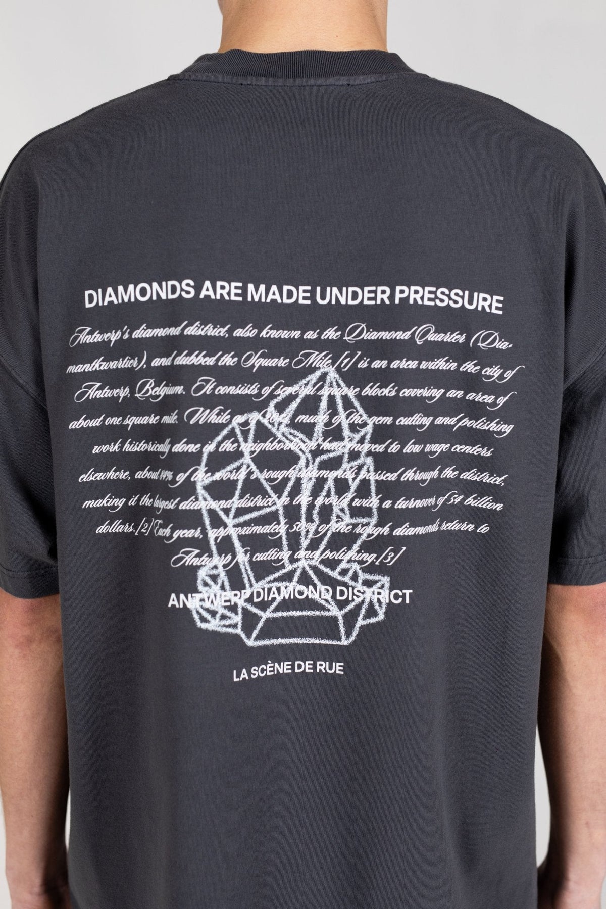 DIAMOND DISTRICT T-SHIRT - GRAY PINSTRIPE – LA SCÈNE DE RUE
