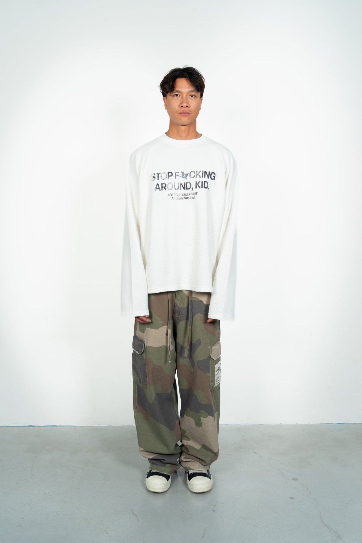 FCKING WAFFLE LONG SLEEVE - OFF WHITE