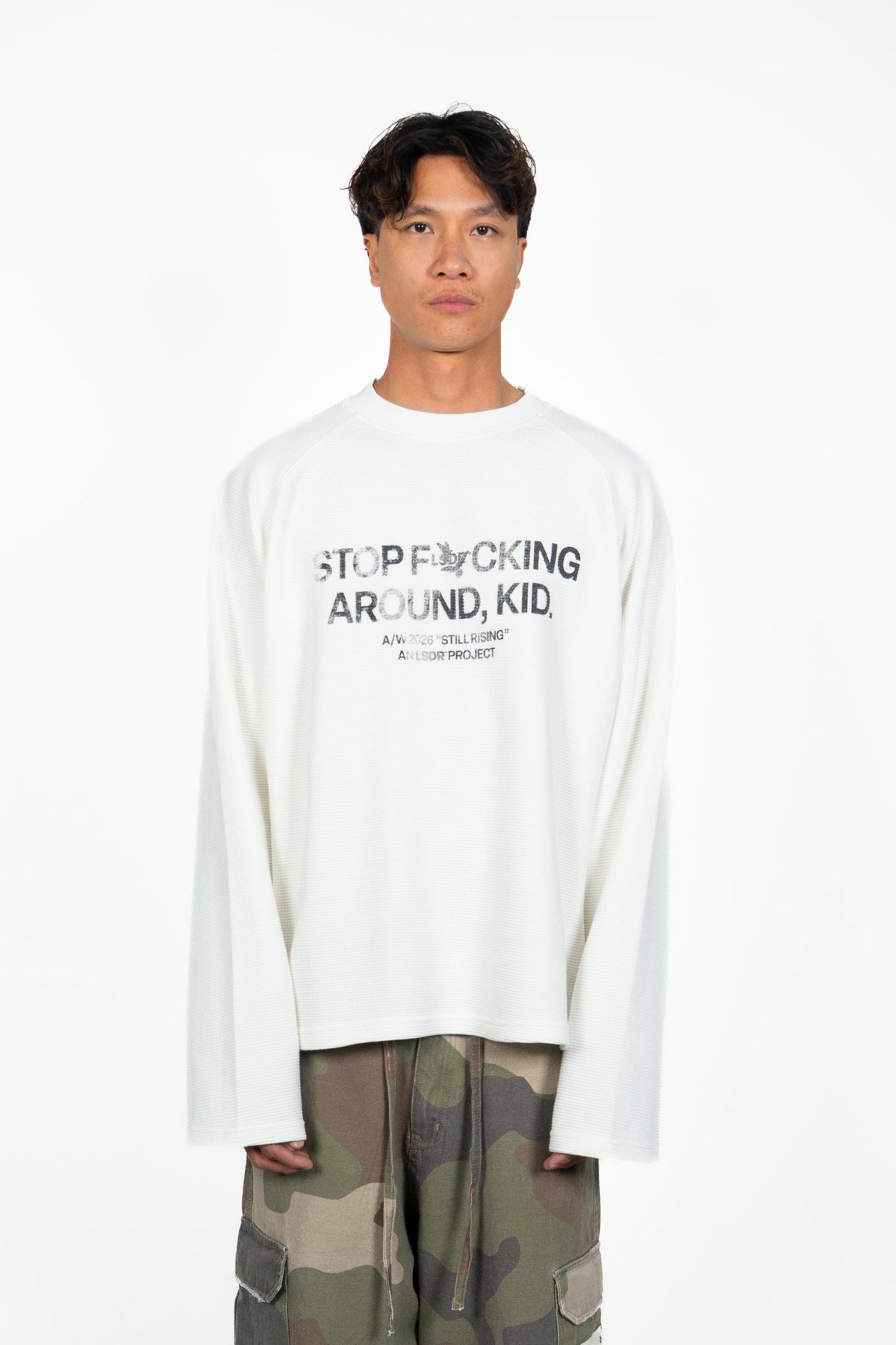 FCKING WAFFLE LONG SLEEVE - OFF WHITE
