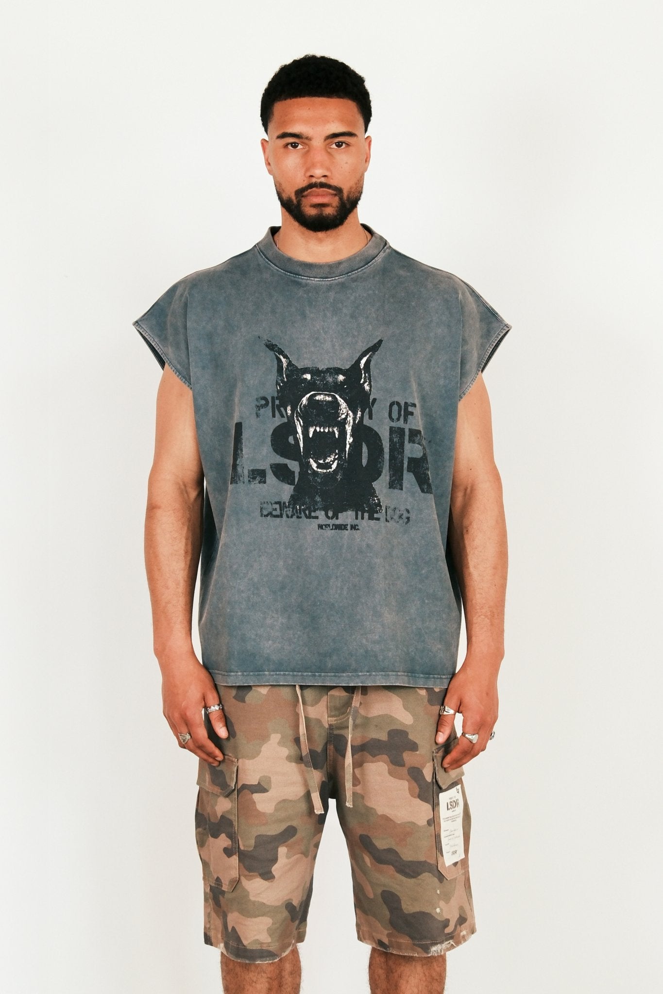 PROPERTY SLEEVELESS T-SHIRT - WASHED BLUE - LA SCÈNE DE RUET-ShirtLA SCÈNE DE RUELA SCÈNE DE RUE - TANKTOP LSDR HEAVY WASHED