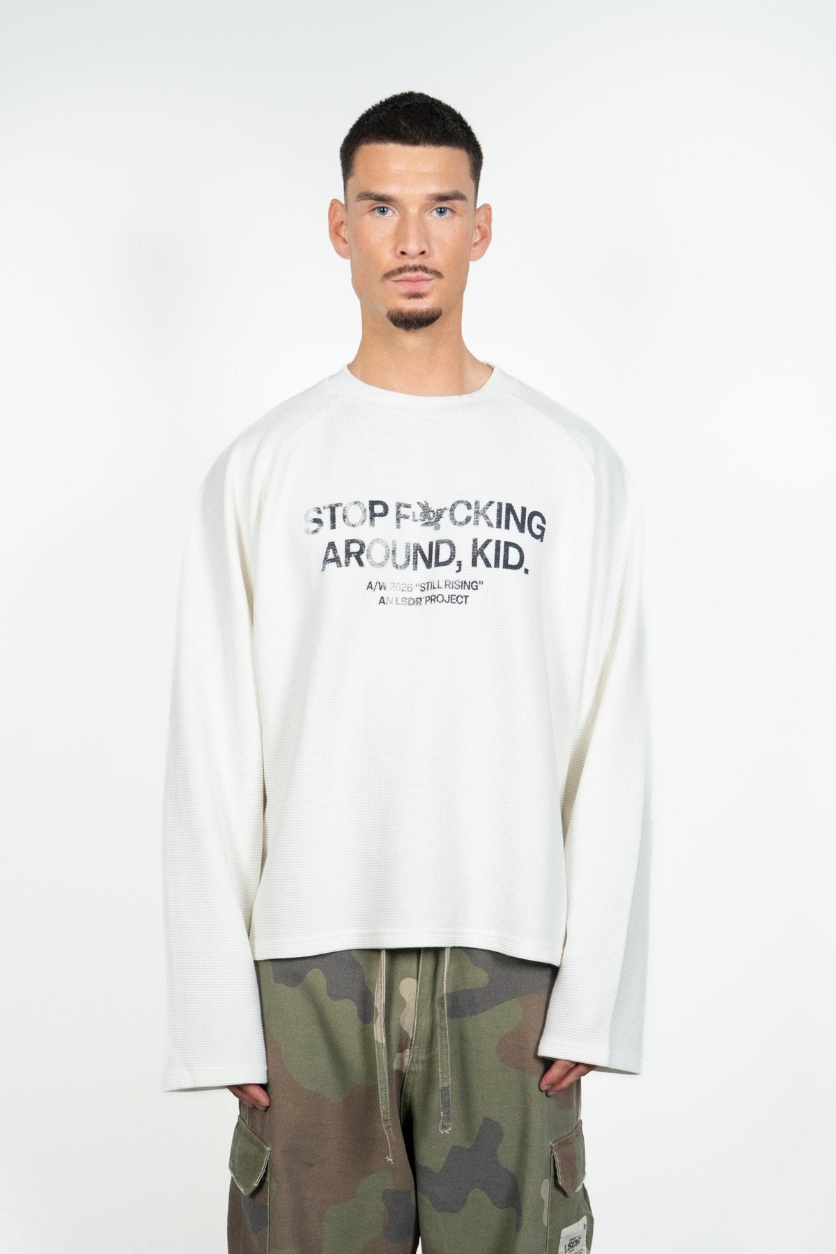 FCKING WAFFLE LONG SLEEVE - OFF WHITE - LA SCÈNE DE RUELong sleeved T-shirtLA SCÈNE DE RUELA SCÈNE DE RUE