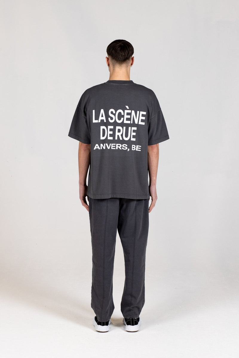 LOGO T - SHIRT - GRAY PINSTRIPE - LA SCÈNE DE RUET - ShirtLA SCÈNE DE RUELA SCÈNE DE RUE
