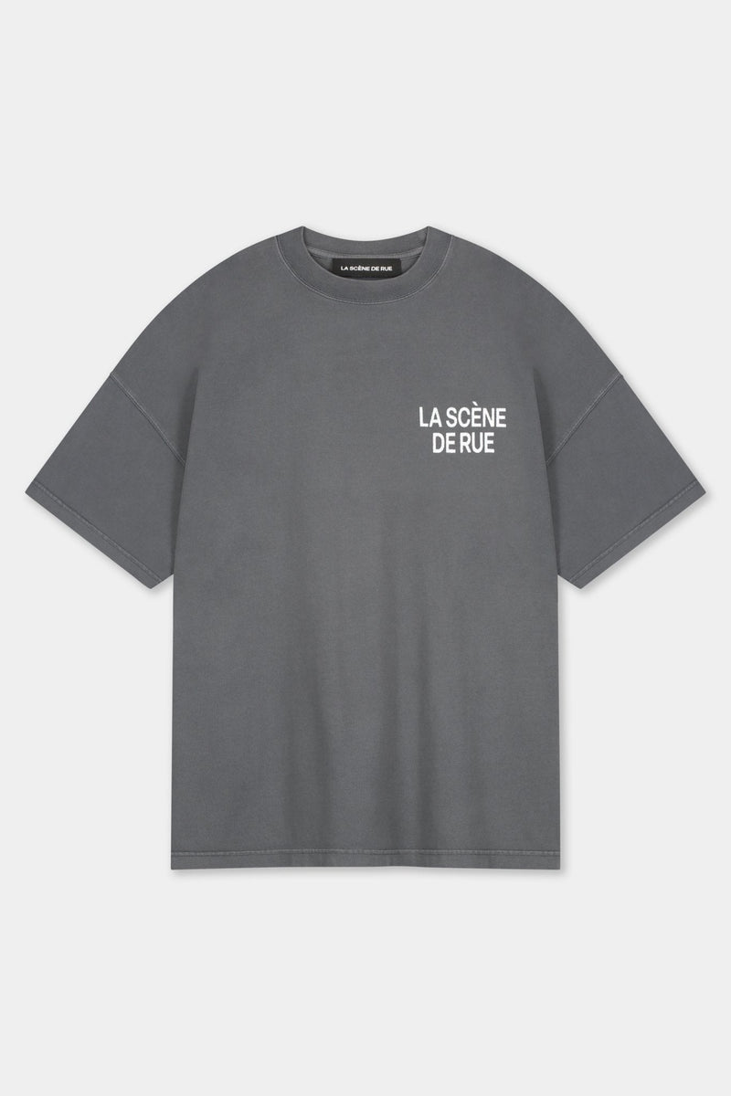 LOGO T - SHIRT - GRAY PINSTRIPE - LA SCÈNE DE RUET - ShirtLA SCÈNE DE RUELA SCÈNE DE RUE