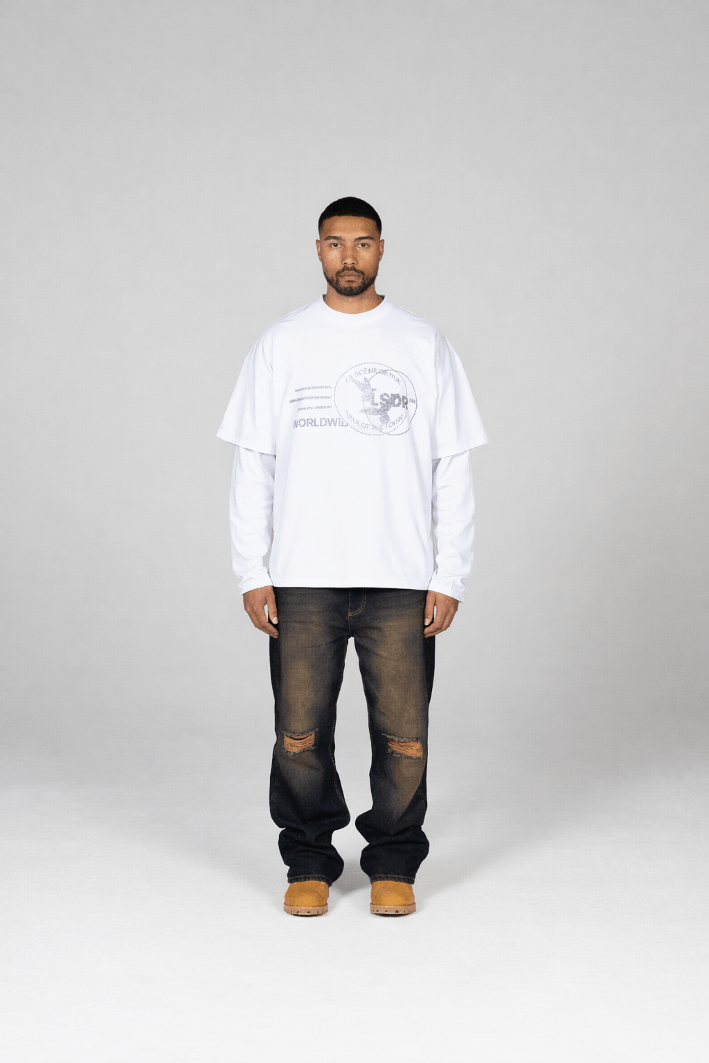 STAMP T - SHIRT - AGED WHITE - LA SCÈNE DE RUET-ShirtLA SCÈNE DE RUELA SCÈNE DE RUE