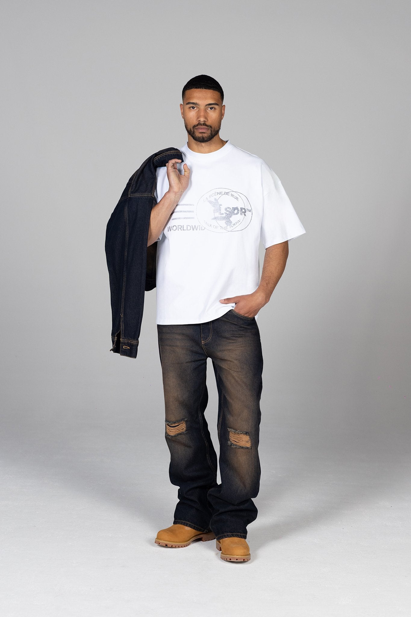 STAMP T - SHIRT - AGED WHITE - LA SCÈNE DE RUET-ShirtLA SCÈNE DE RUELA SCÈNE DE RUE