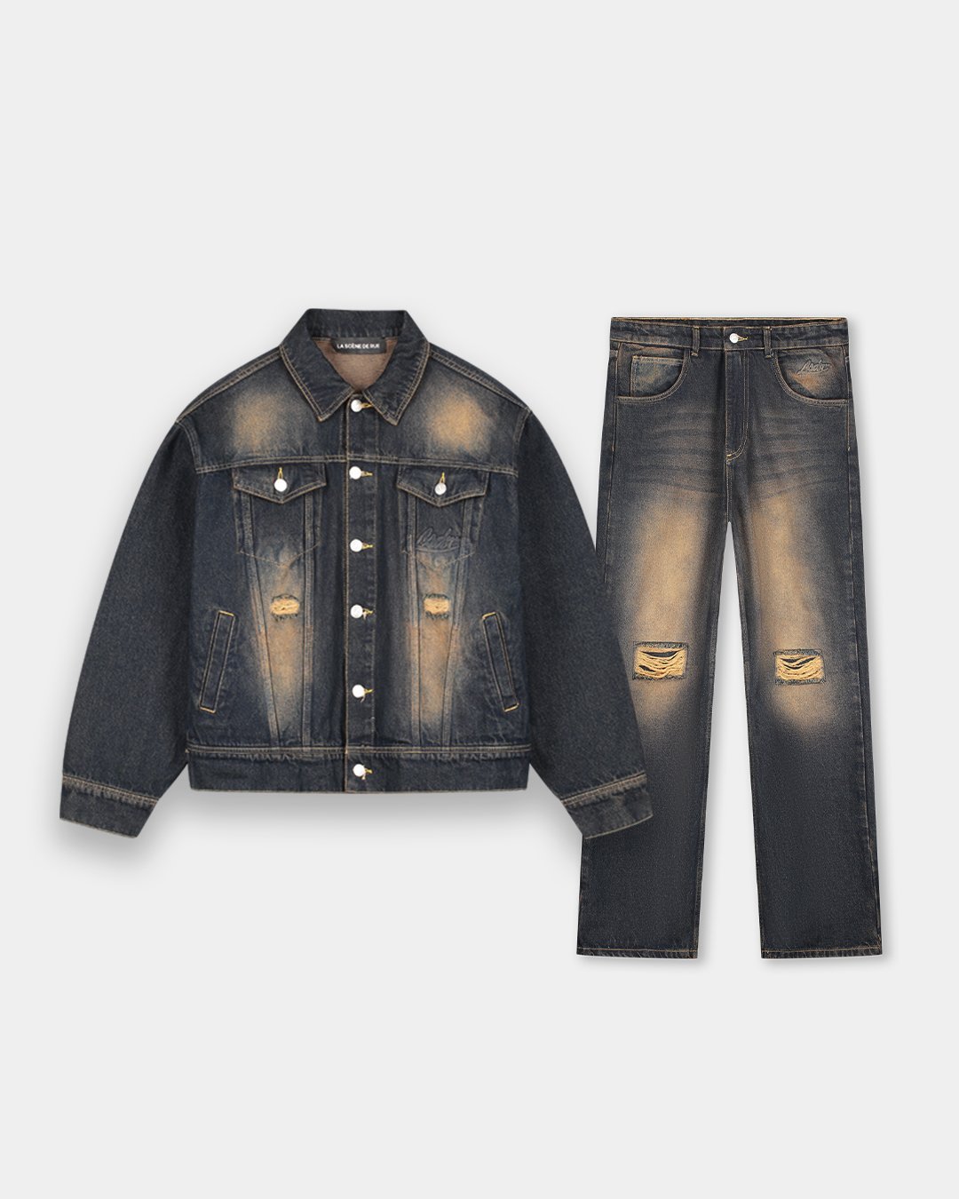 TERRE NOIR DENIM SET - LA SCÈNE DE RUEDenim Jacket - Denim Jeans Full setLA SCÈNE DE RUELA SCÈNE DE RUE