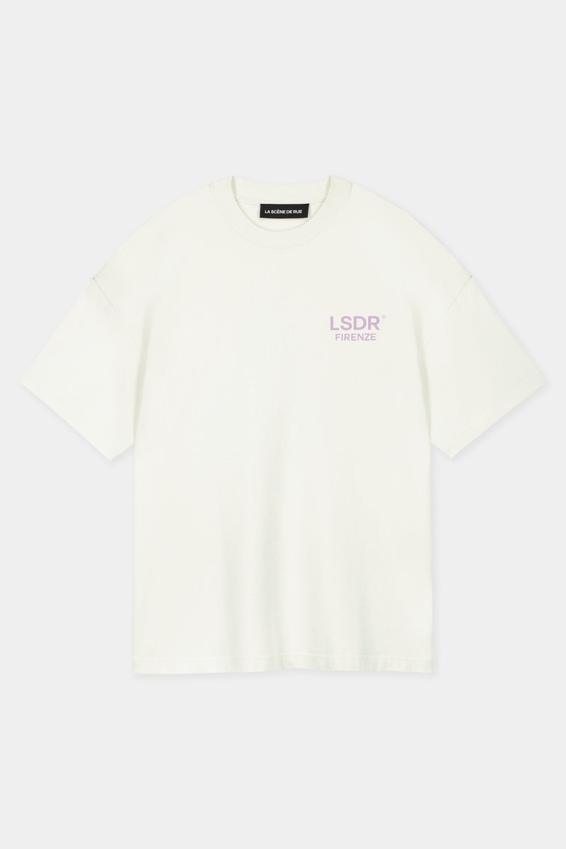 LSDR FIRENZE T-SHIRT WHITE CREAM PURPLE 