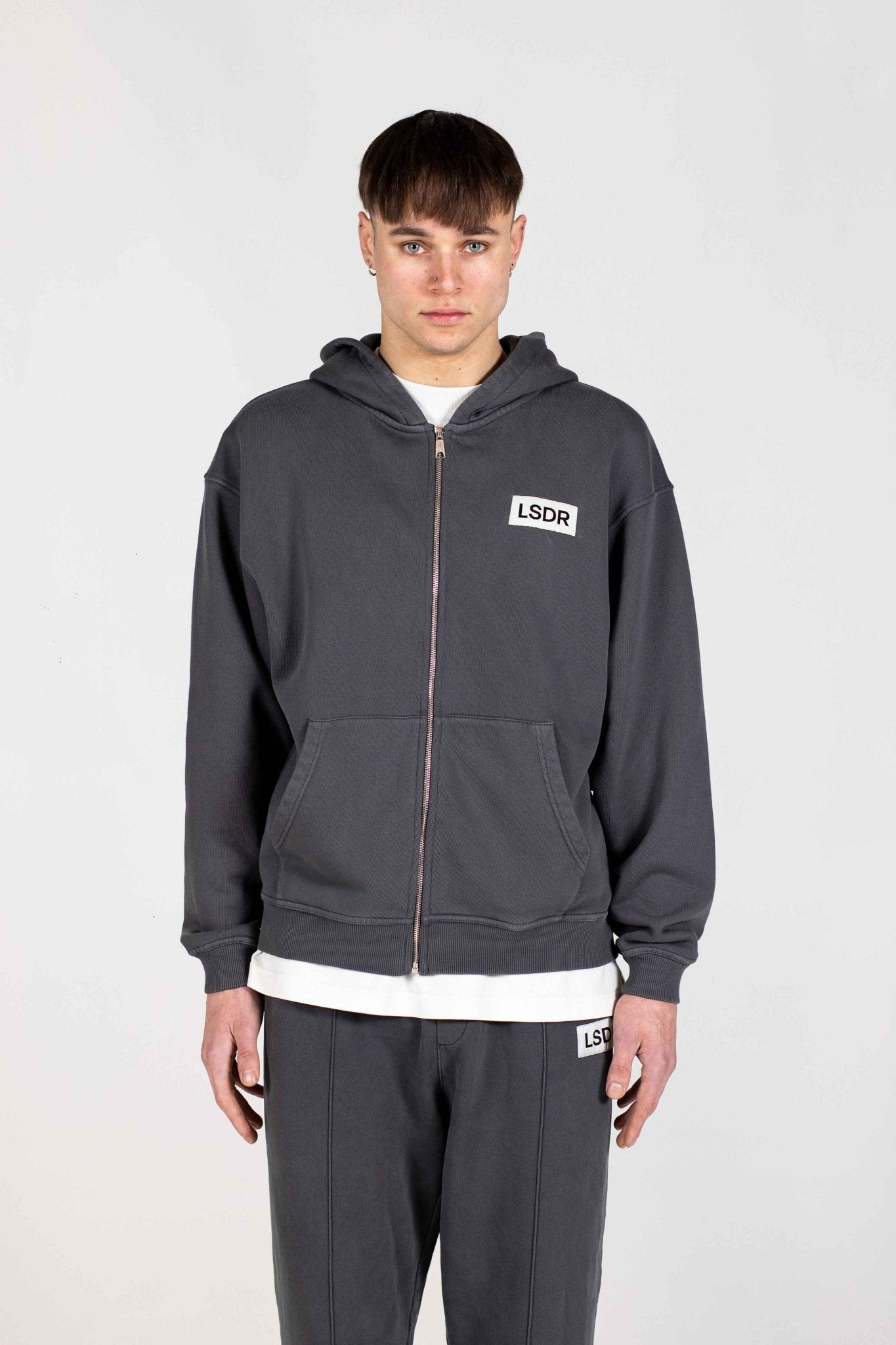 UDR ZIP HOODIE - GRAY PINSTRIPE - LA SCÈNE DE RUEZip hoodieLA SCÈNE DE RUELA SCÈNE DE RUE