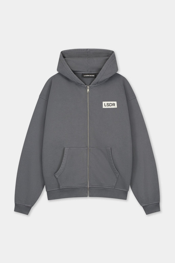 UDR ZIP HOODIE - GRAY PINSTRIPE - LA SCÈNE DE RUEZip hoodieLA SCÈNE DE RUELA SCÈNE DE RUE